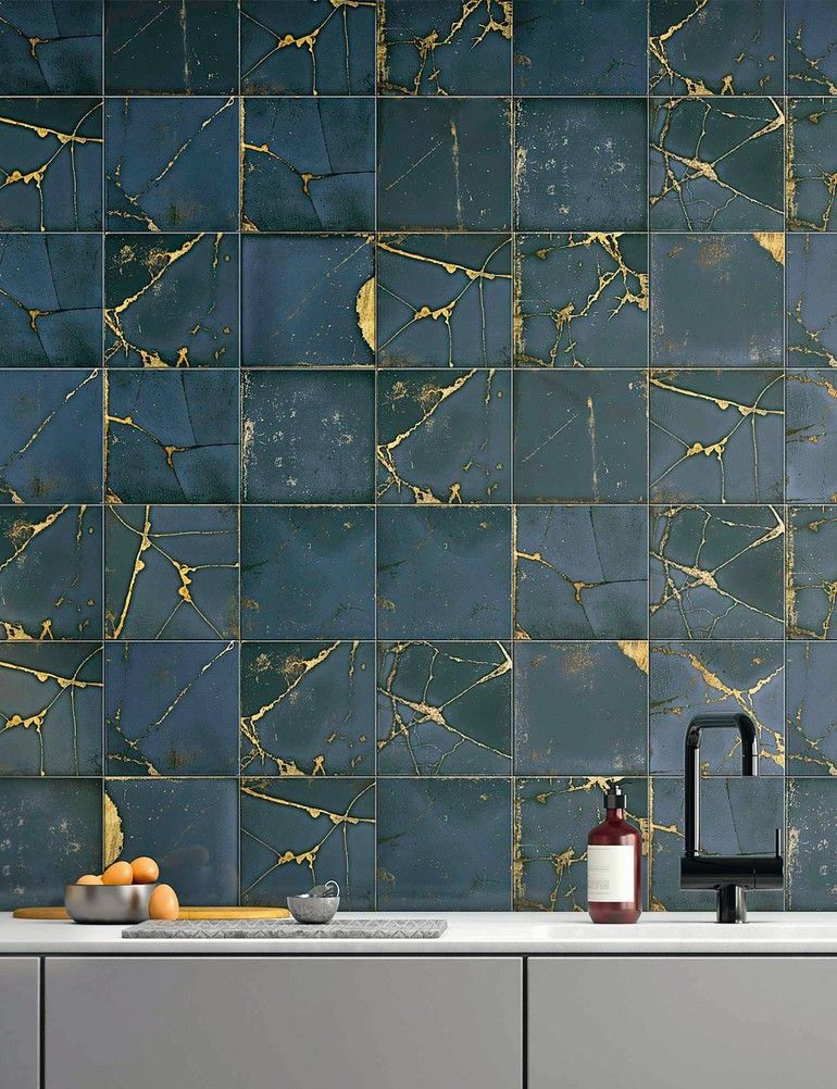 Bunte türkische Wandfliesen | Keramikfliesen mit Muster 20x20 4 Stück Arslan 1 Packung ideal für die Küche oder das Badezimmer